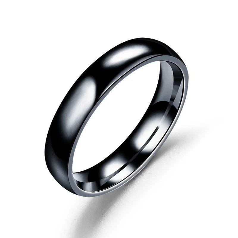 High polished 6mm stainless steel wedding ring for men and women, shiny and smooth, from Showlu Fashion Store