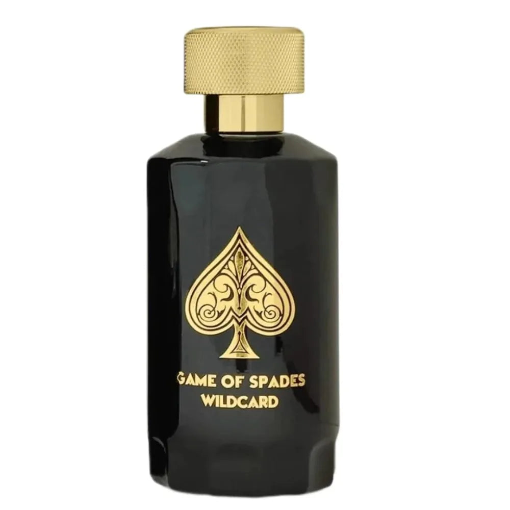 Jo Milano Game of Spades Wildcard unisex perfume spray in 3.4 oz bottle, featuring bold, spicy fragrance notes.