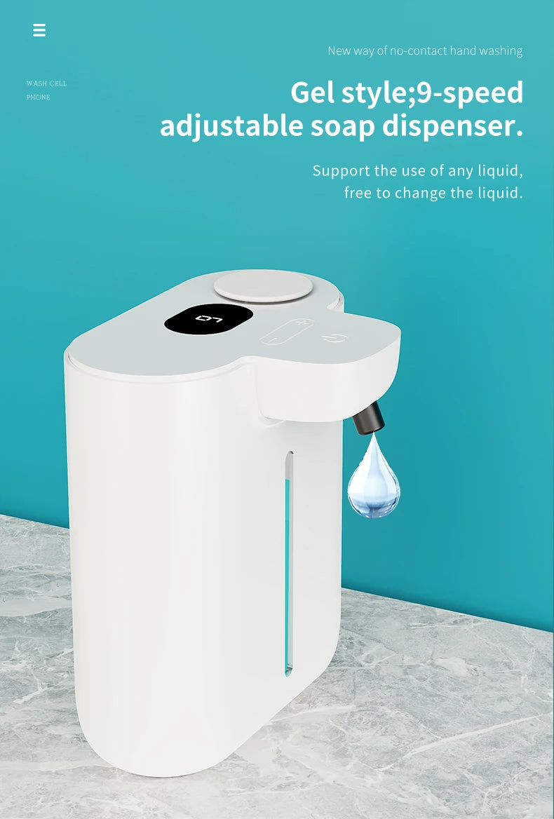 Showlu Smart General automatic soap dispenser with sleek design and touchless operation in a modern bathroom setting.