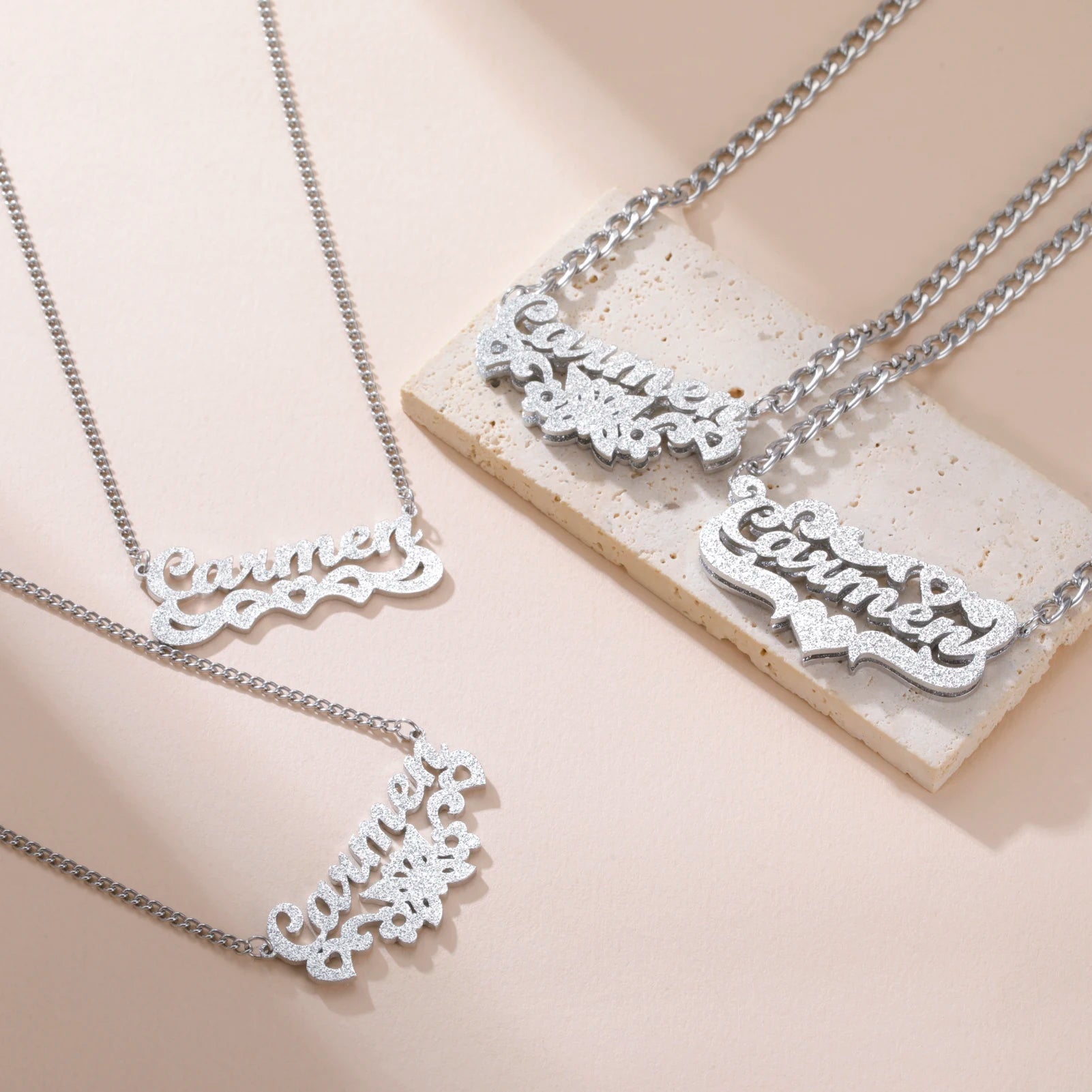Personalized stainless steel gold choker necklace with custom name pendant, stylish jewelry by Sipuris for women