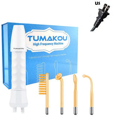 Facial Skin Care High Frequency Facial Wand Portable Hand-Held High Frequency Facial Machine with 4 Pcs Different Tubes
