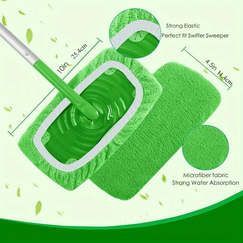Reusable Showlu Fashion Store mop pads with ultra-fine fibers for high water absorption, suitable for standard mops.