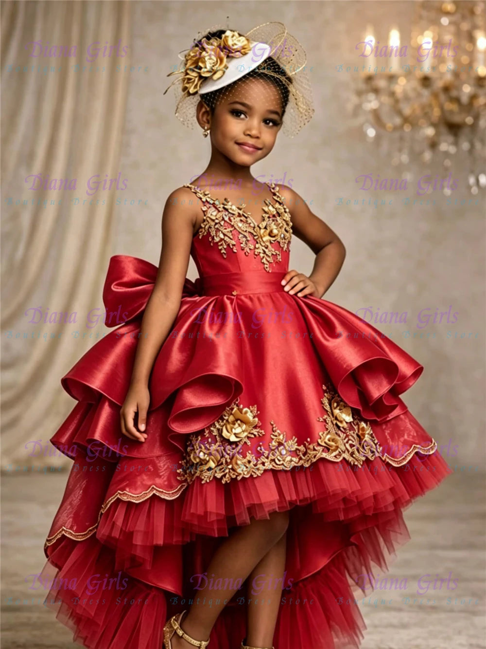 Lovely Quality Flower Girl Dress Blue Satin Fluffy For Girls Wedding Birthday Party Evening Baptism Gown Customizable Color Size