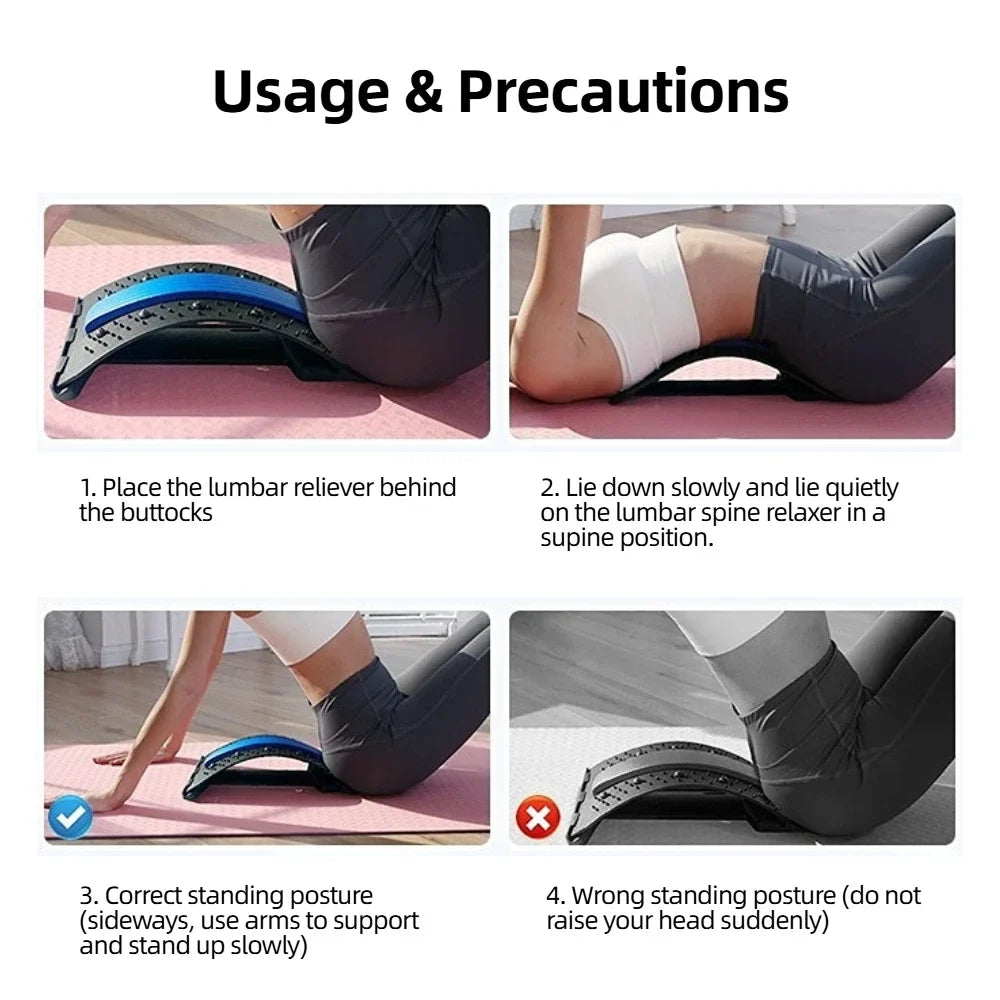 Multi-level CAMMUO Back Stretcher by SHOWLU FASHION STORE, adjustable lumbar spine massager with ergonomic design for pain relief.