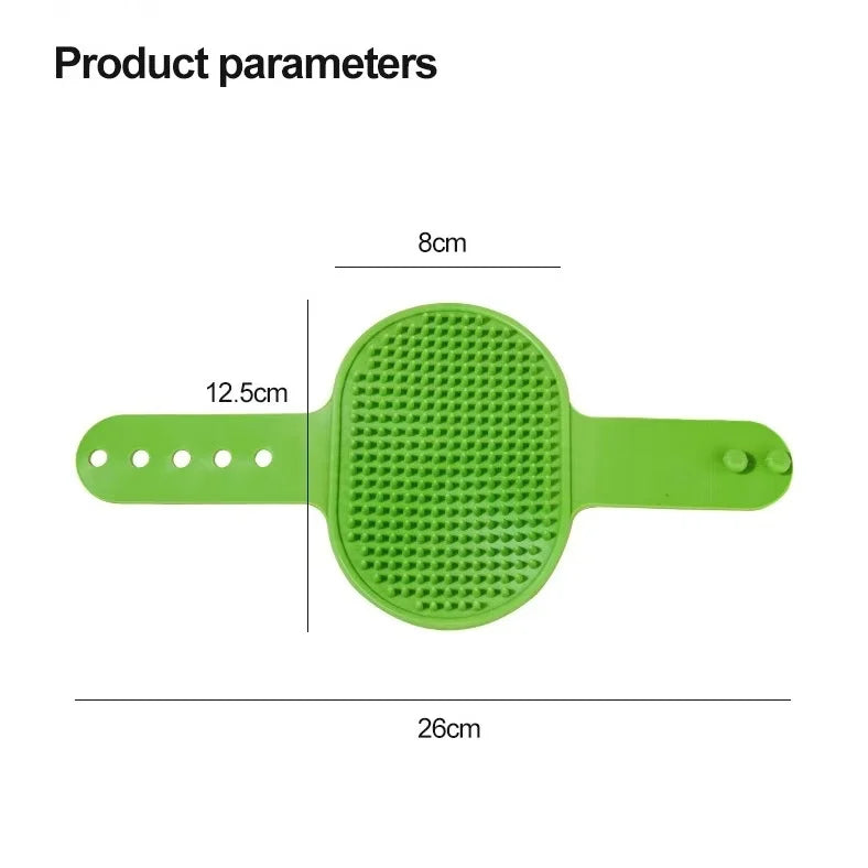 Silicone wall corner cat brush for grooming and scratching, adjustable design for kittens and small dogs, self-cleaning feature.