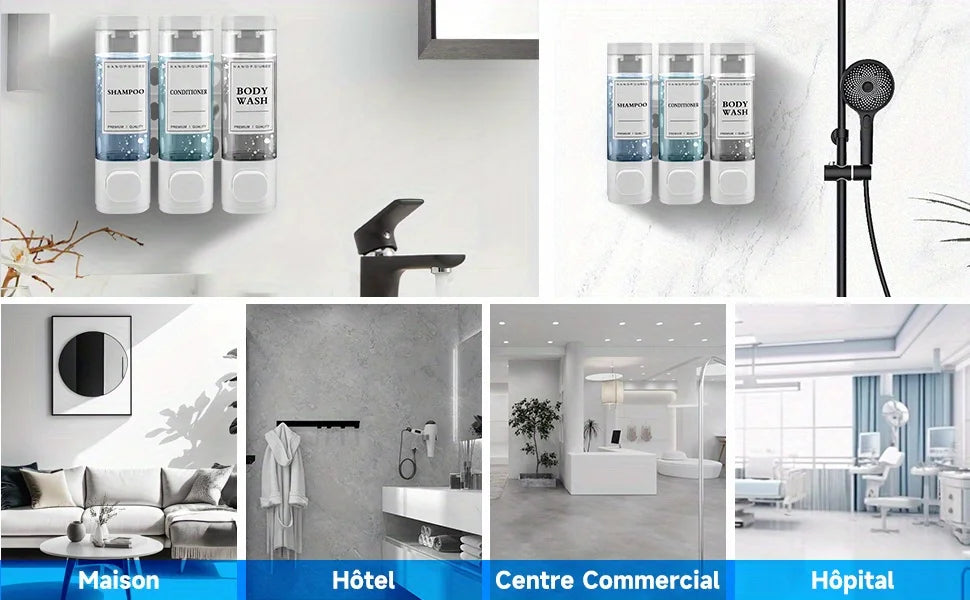 Wall-mounted Showlu Smart General laundry detergent dispenser with clear container and dispensing nozzle for easy use.