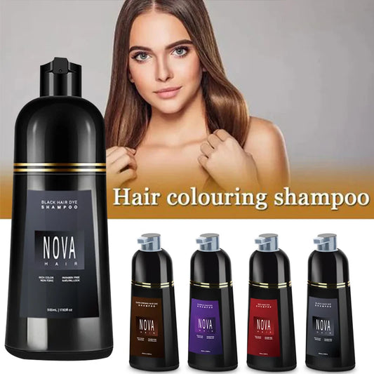 Nova Shampoo & Dye Moisturizing Quick Dyeing Hair Dye Nourish Lasting Natural Shampoo Flood Oil Control Fluffy Hair Care Product