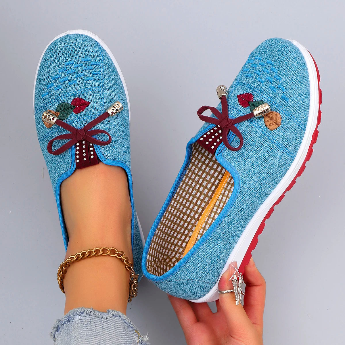 Women's breathable mesh flat shoes by Showlu Fashion Store, casual sneakers with lightweight, summer-friendly design.