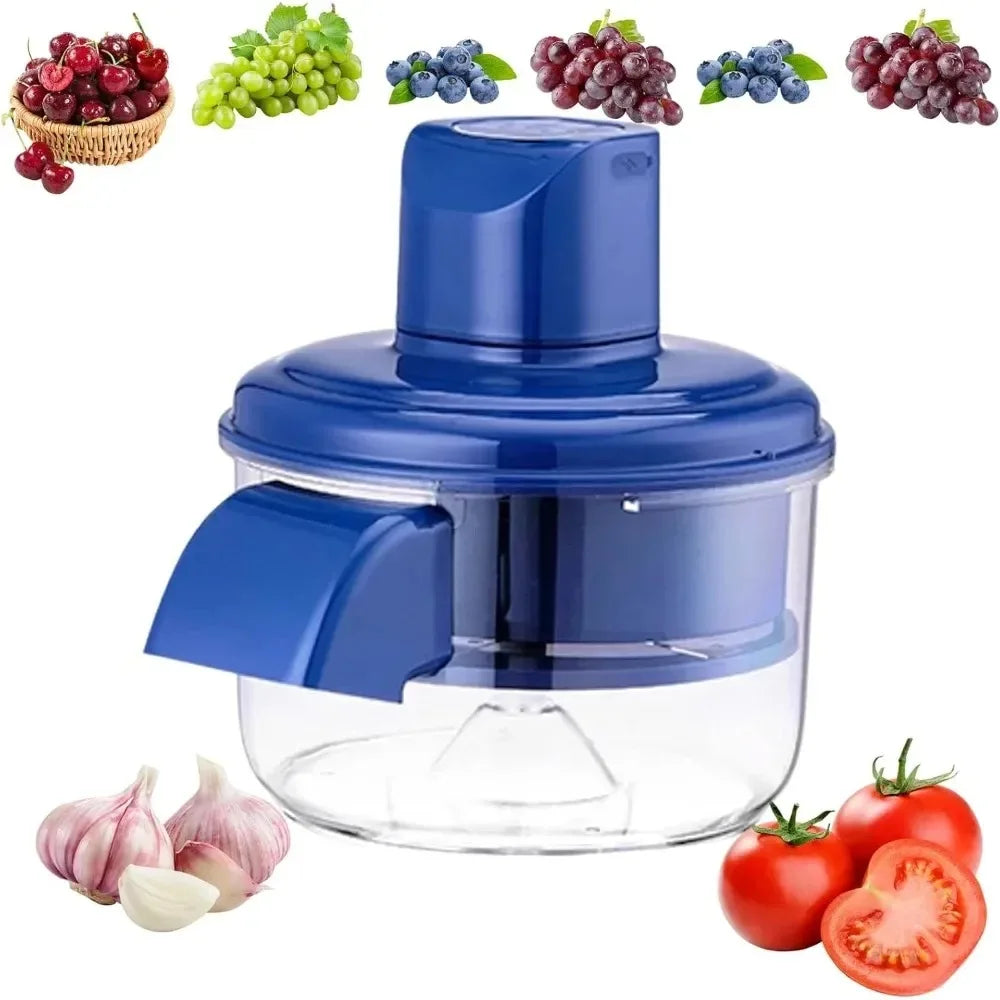 Electric stainless steel grape peeler machine by Showlu Smart General, showing the compact device ready for peeling grapes.