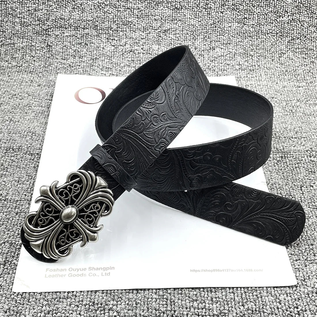 Retro men's bohemian style belt by Showlu Fashion Store, featuring personalized punk rock design for jeans, dresses, and casual wear.