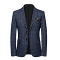 Slim fit SHOWLU men's business casual blazer with single-breasted polyester design, tailored for a sharp, modern look.