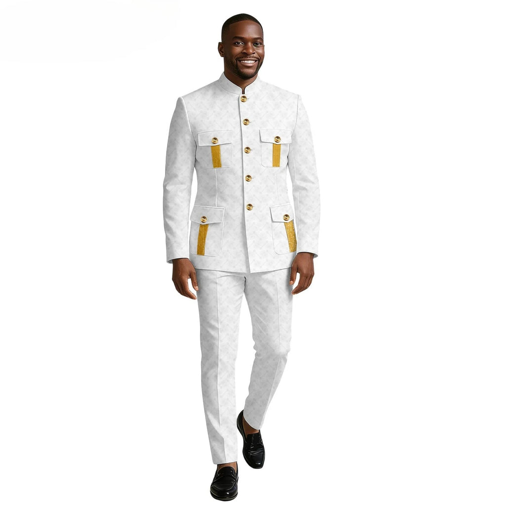 Men's Showlu Smart General 2-piece formal suit with double-breasted blazer, perfect for weddings and business occasions.