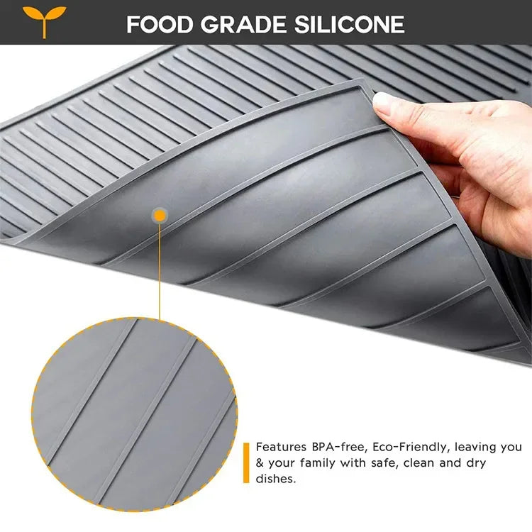Showlu Smart General silicone sink protector mat with raised edges and drainage holes, fitting kitchen sinks for protection and organization.