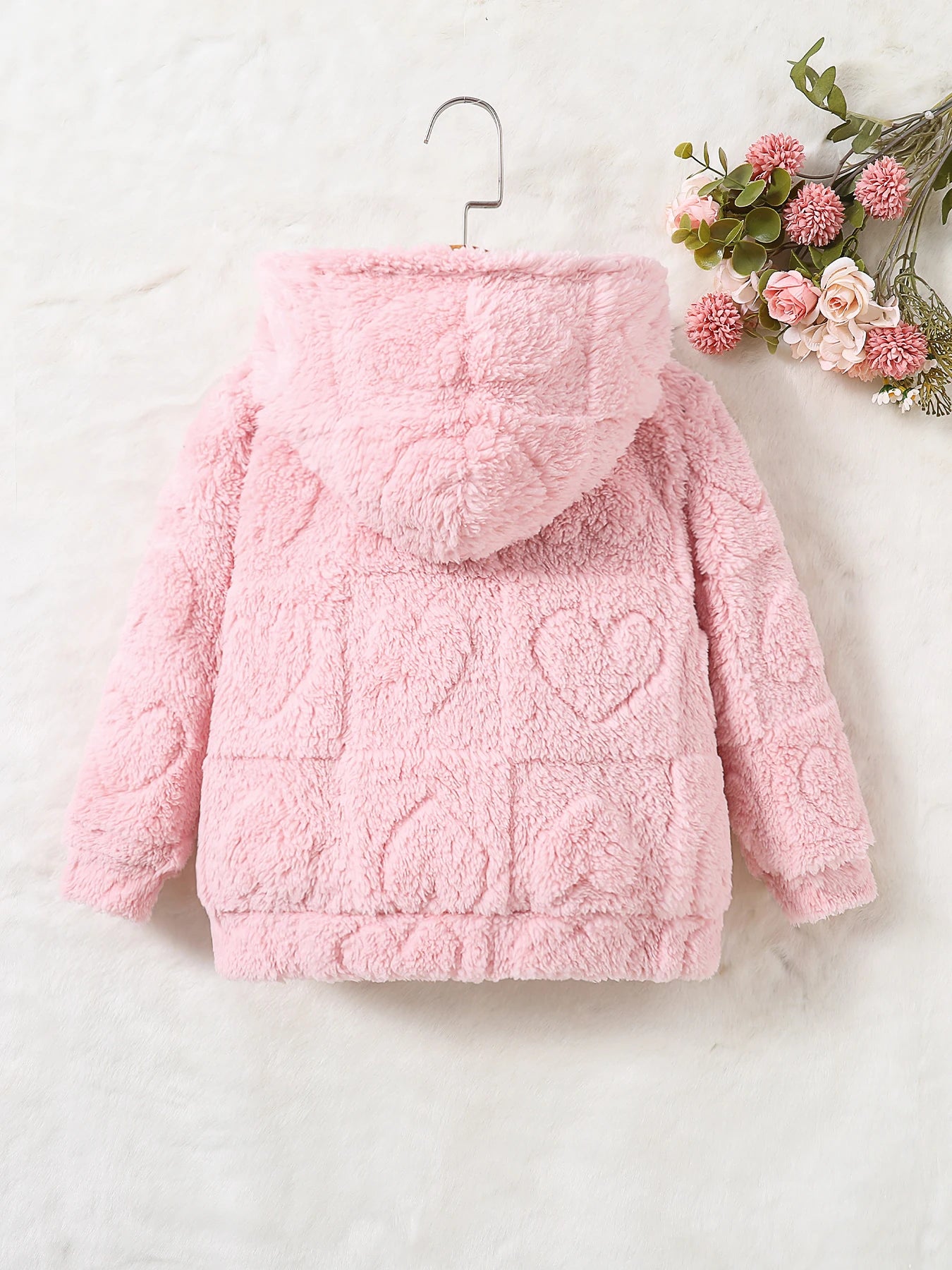 Showlu girls' hooded cashmere knit coat in solid autumn fashion style, featuring a cozy, stylish design for cooler weather.