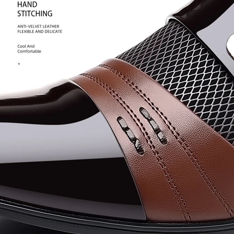 Men's UXST Oxford shoes with pointed toe, lacquer leather dress shoes from Showlu Fashion Store, stylish and polished footwear.