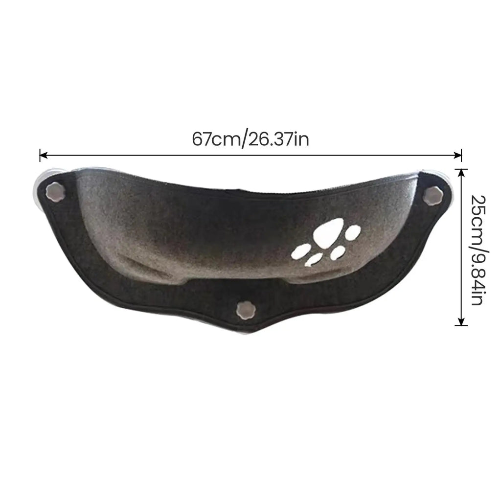 Kesoto Cat Window Perch with plush pad, suction cup mounted hammock for cats to relax by the window.
