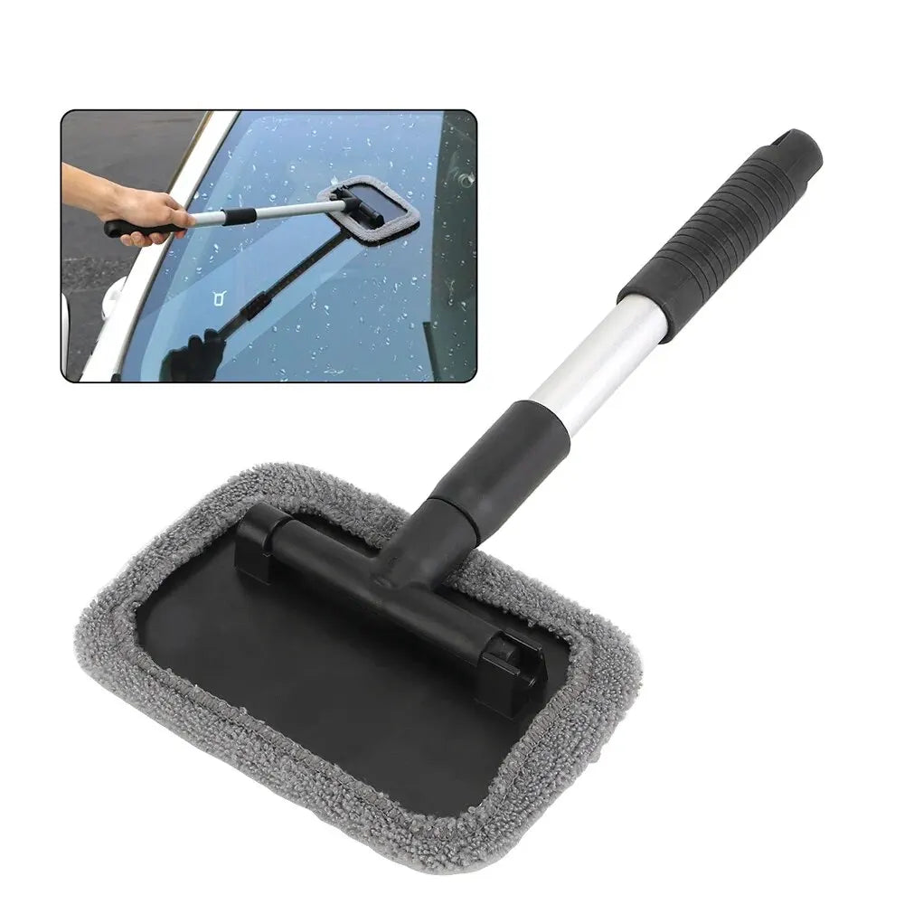 Showlu Car Windshield Cleaning Brush with microfiber glass wiper for effective dirt removal and streak-free cleaning.