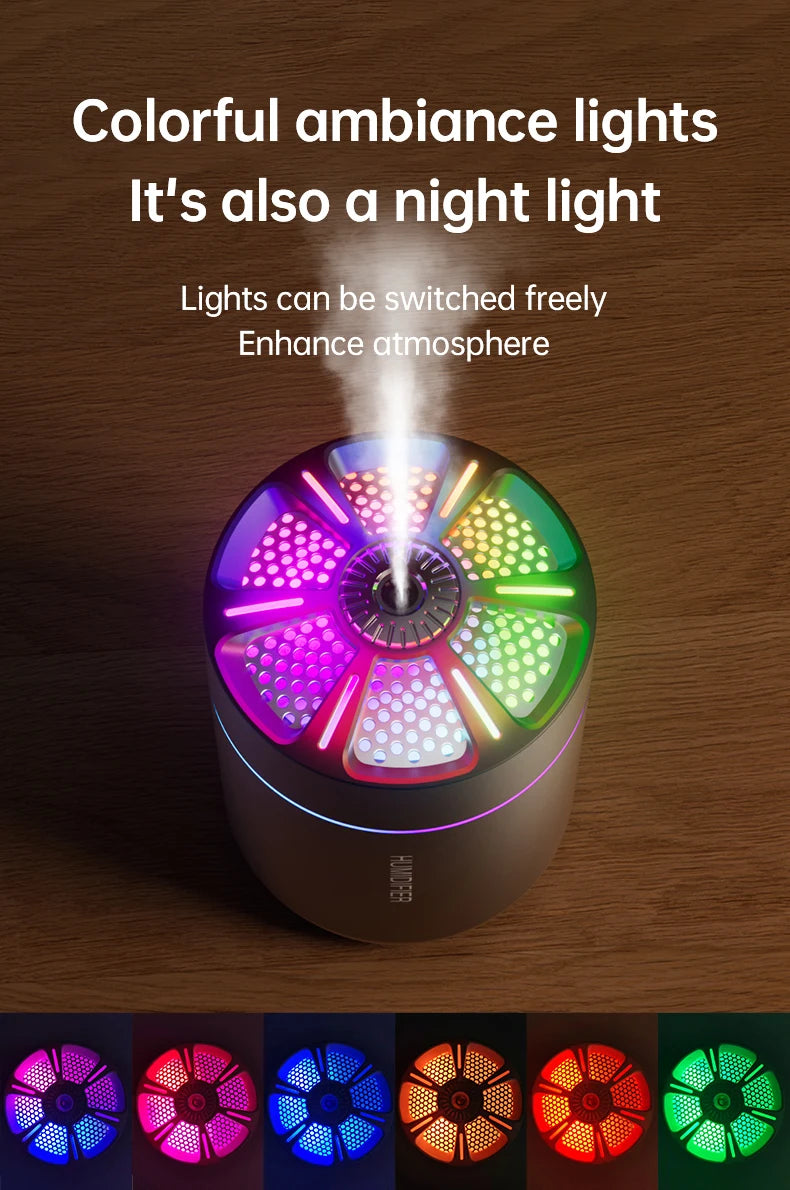 Showlu Smart General Mini USB Humidifier emitting mist, compact portable design for desktop or small room use.