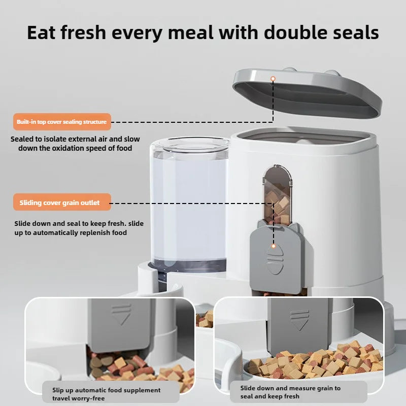 Showlu Smart General automatic pet feeder with digital timer, food tray, and feeder hopper for convenient pet feeding.