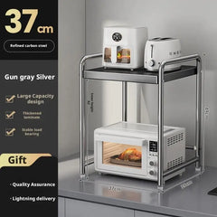 Kitchen Countertop Microwave Oven Shelf Rack Utensils Tableware Rice Cooker Storage Cupboard Air Fryer Shelf Organizer Holder
