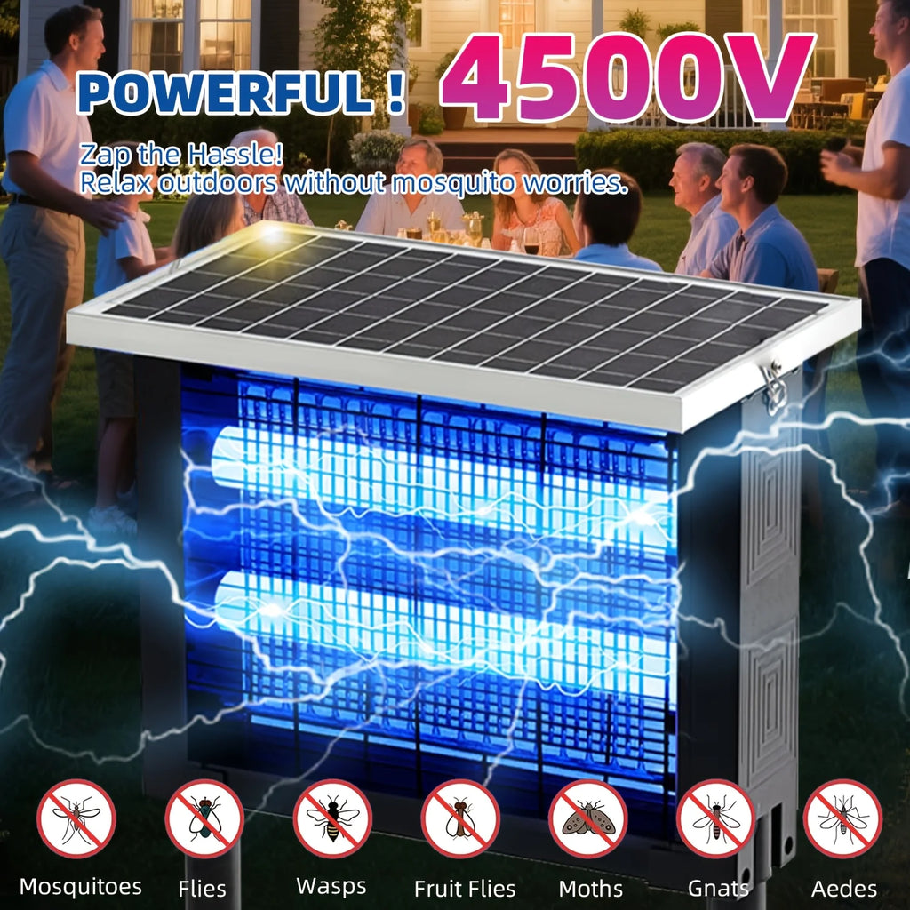 Showlu Smart General outdoor solar bug zapper with rechargeable battery, high-powered mosquito and insect killer for 2000 sq.ft.