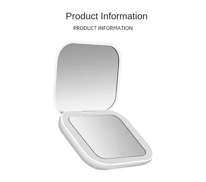 Showlu Smart General LED compact mirror with built-in lighting, sleek design, and reflective surface for portable personal grooming.