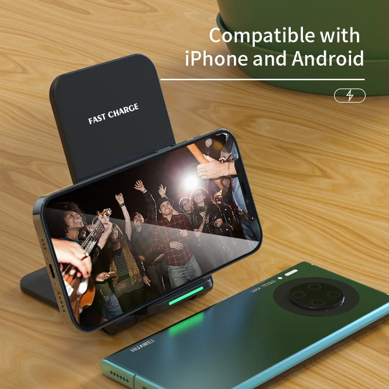 Showlu Smart General 30W fast wireless charging stand with sleek design and charging pad for smartphones and compatible devices.