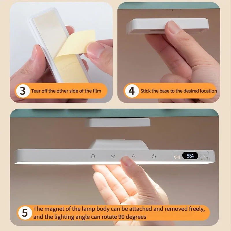 Rechargeable LED desk lamp by Showlu Smart General with touch control and magnetic reading light feature.