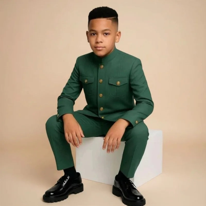 Children's formal tuxedo jacket and pants set by 1170uf-he, featuring a classic style suitable for special occasions.