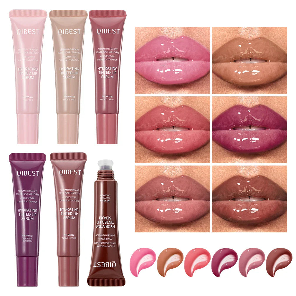 SHOWLU FASHION STORE QIBEST Watery Crystal Jelly Lip Oil in tinted gloss, moisturizing lip glaze with a glossy, hydrating finish.