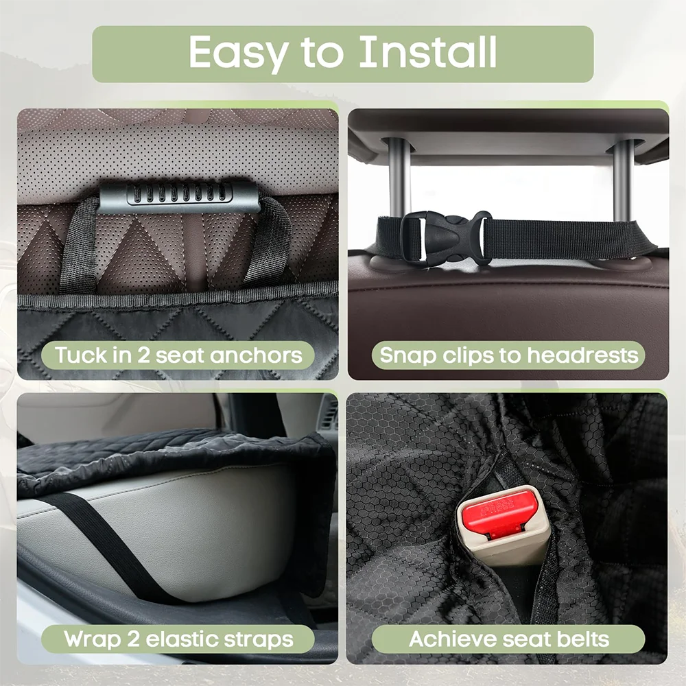 Large waterproof dog car seat cover by Dutrieux, made of durable Oxford fabric, designed to protect car seats from pet messes.