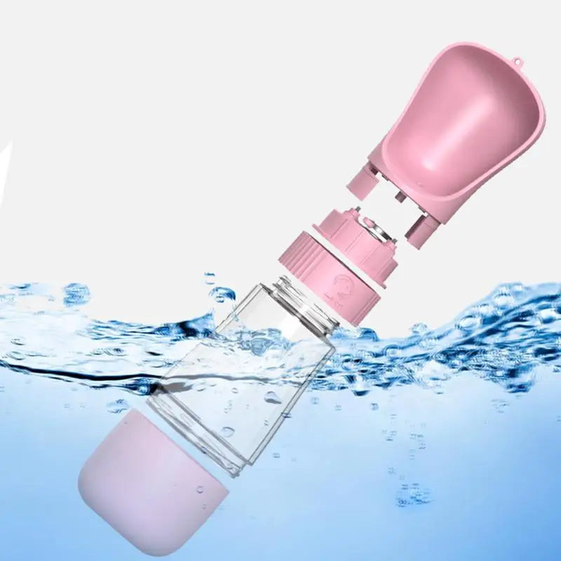 Showlu Smart General pet portable water bottle with built-in drinking trough for convenient hydration on the go.
