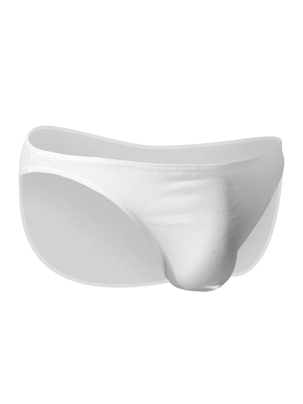 Showlu men's modal briefs with low waist U-convex design, stretchy and comfortable men's underwear in black fabric.