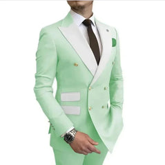 2 Pieces Blazer and Pants Set，Elegant Man Suit，double-breasted，for  Wedding Dresses，stage Costume，Groomsmen SHOWLU FASHION STORE
