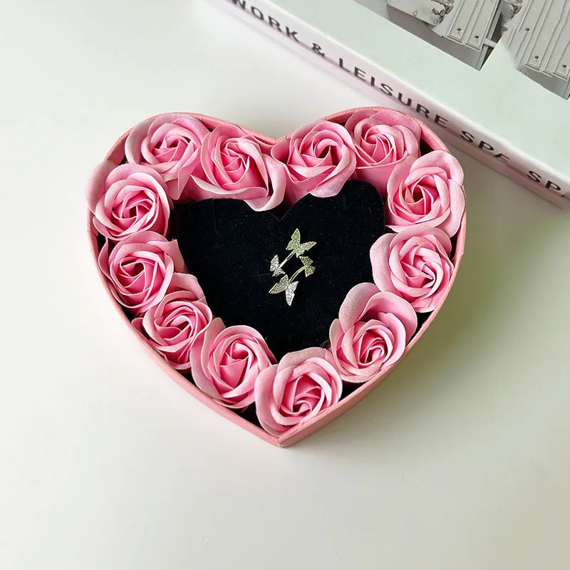 Red rose love gift box by Showlu Fashion Store, perfect for anniversaries, Valentine's Day, Christmas, or Mother's Day.