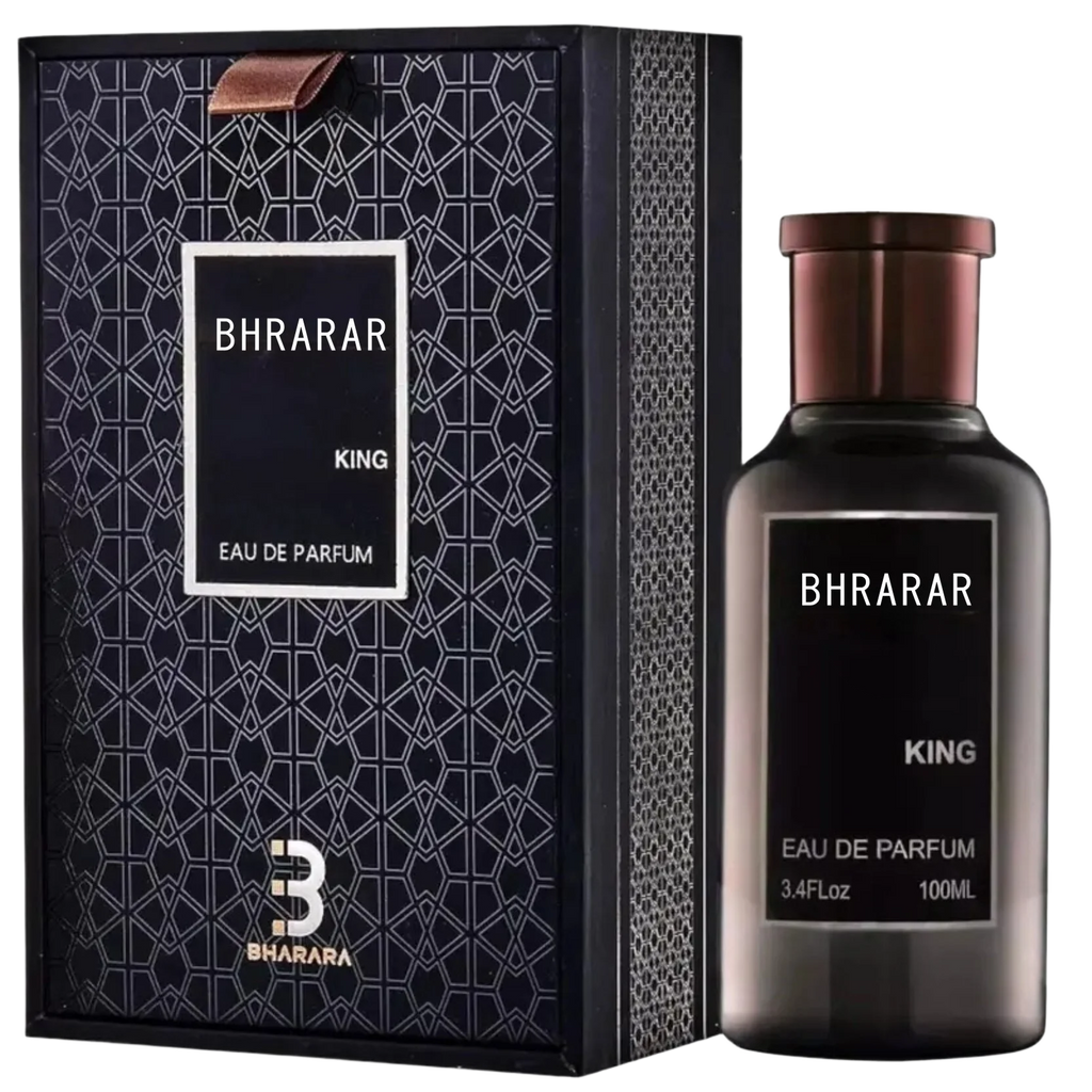 Bharara King Men's Eau de Parfum 3.4oz bottle featuring citrus and musk fragrance in a sleek design