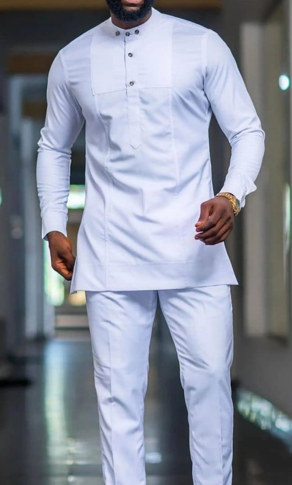 Men's casual party suit by Showlu Fashion Store, suitable for weddings, festivals, and dances, shown in a stylish black design.