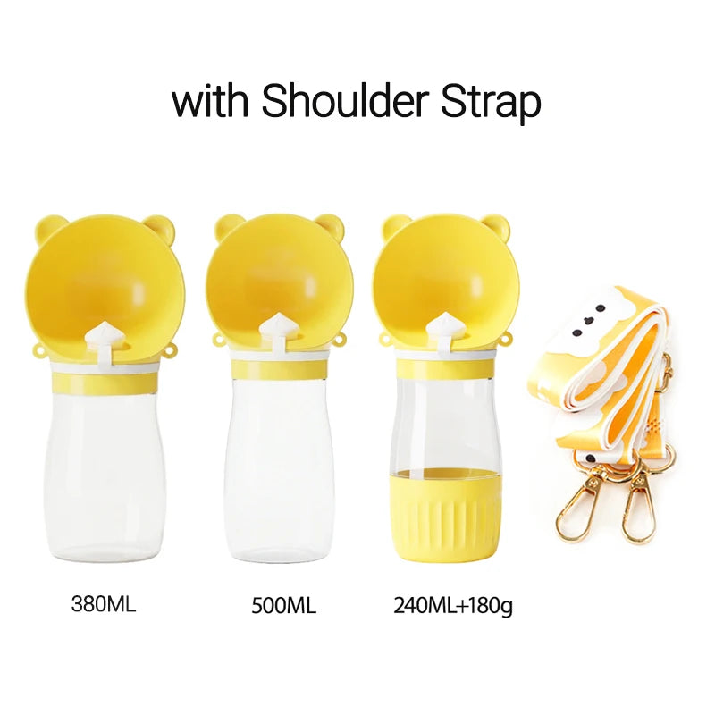Holapet 2-in-1 portable dog water bottle with leak-proof travel dispenser, featuring a compact design for pet hydration on the go.