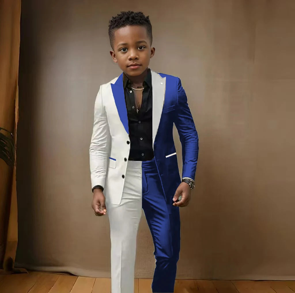 Boy blazer suit and pants set by Showlu Fashion, slim fit casual and wedding costume for boys aged 3-16 years, stage performance attire.