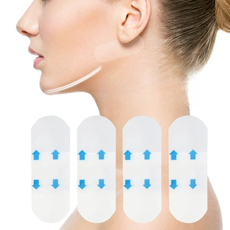 Showlu Smart General V Lift Face Sticker, invisible face lift tape, showing the clear, skin-toned adhesive strips for facial contouring.