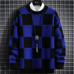 Fall/Winter Mens Brand Pullovers Sweaters High Quality Thick Warm Cashmere Sweater Men Luxury Plaid Pull Homme 2024