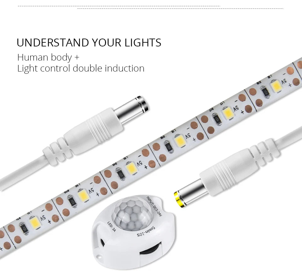 Showlu Smart General LED under bed motion sensor light illuminating a dark room for easy nighttime visibility.