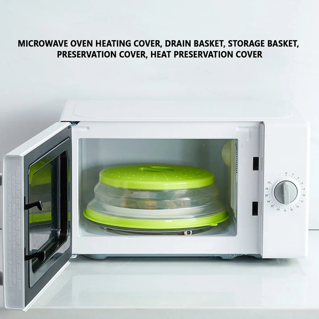Showlu Smart General silicone microwave cover with vent holes, designed to prevent splatters and keep microwave clean.