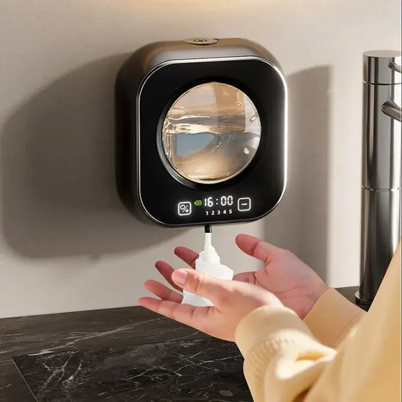 Showlu Smart Sarmocare automatic foam soap dispenser with sleek design and touchless operation for hygienic handwashing.