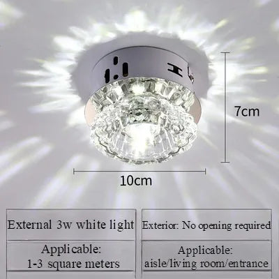 Modern crystal LED ceiling lamp by Showlu, flush mount lotus design, ideal for porch lighting and contemporary home decor.