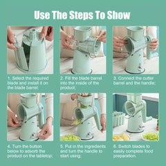 Manual Vegetable Chopper Set - Multifunctional Fruit & Veggie Slicer, Grater, and Cutter with Container - for Potatoes,