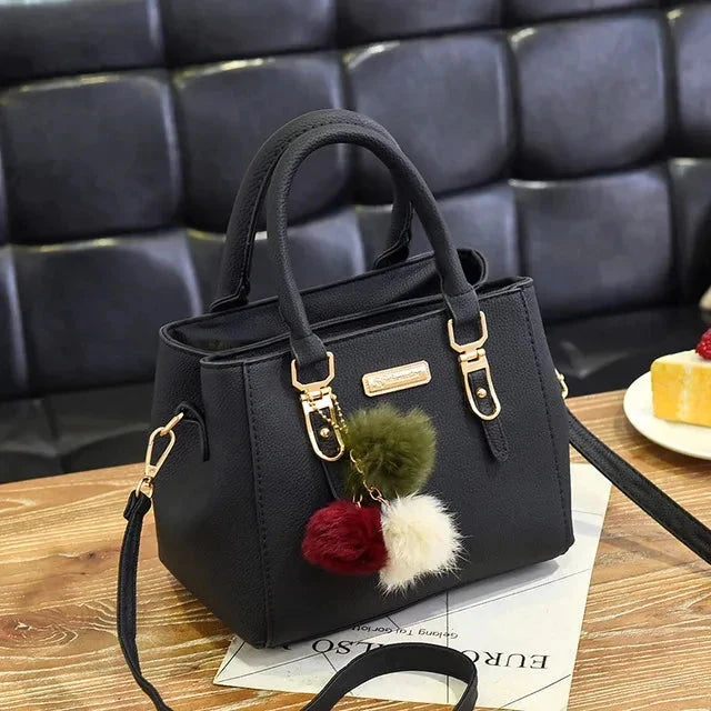 Luxury embroidery PU leather tote bag with tassel from SHOWLU FASHION STORE, large capacity and stylish design.