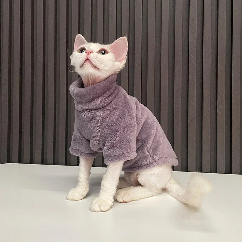 Showlu Fashion Wang Shan Meow Sphynx Cat Hoodie, cotton winter pet jumpsuit with a cozy, stylish design for cats.
