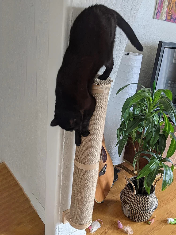 Wood wall-mounted cat scratching post by Showlu Fashion Store, featuring a thick kitten tree design for scratching and climbing.