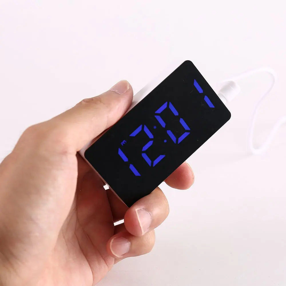 Showlu Smart General LED alarm clock displaying time with digital screen and illuminated display.